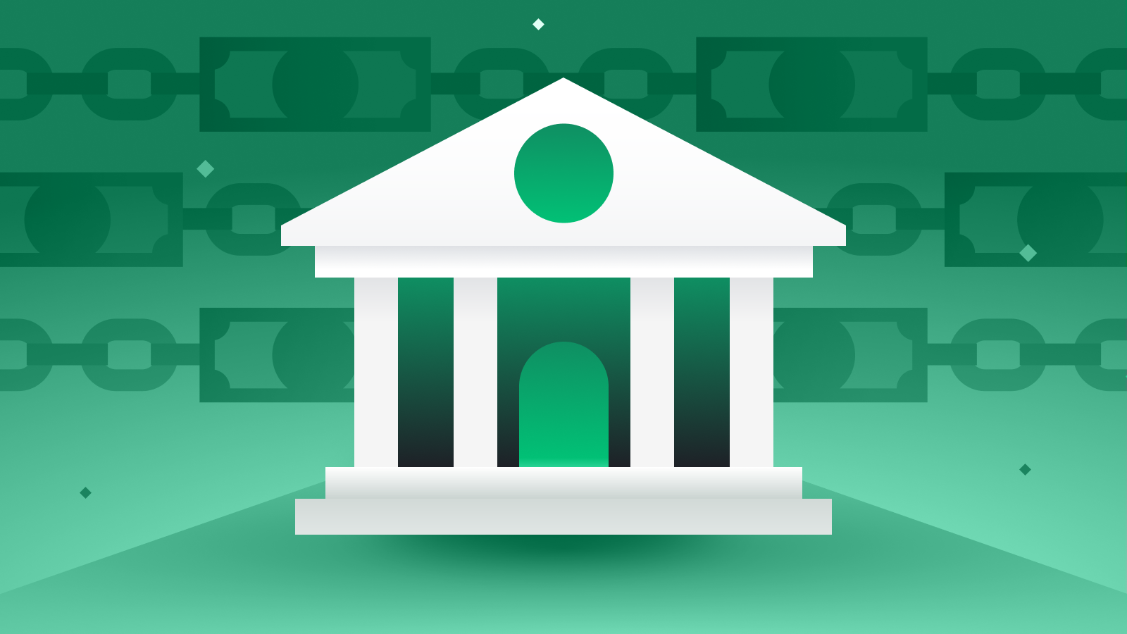 Digital bank with blockchain background