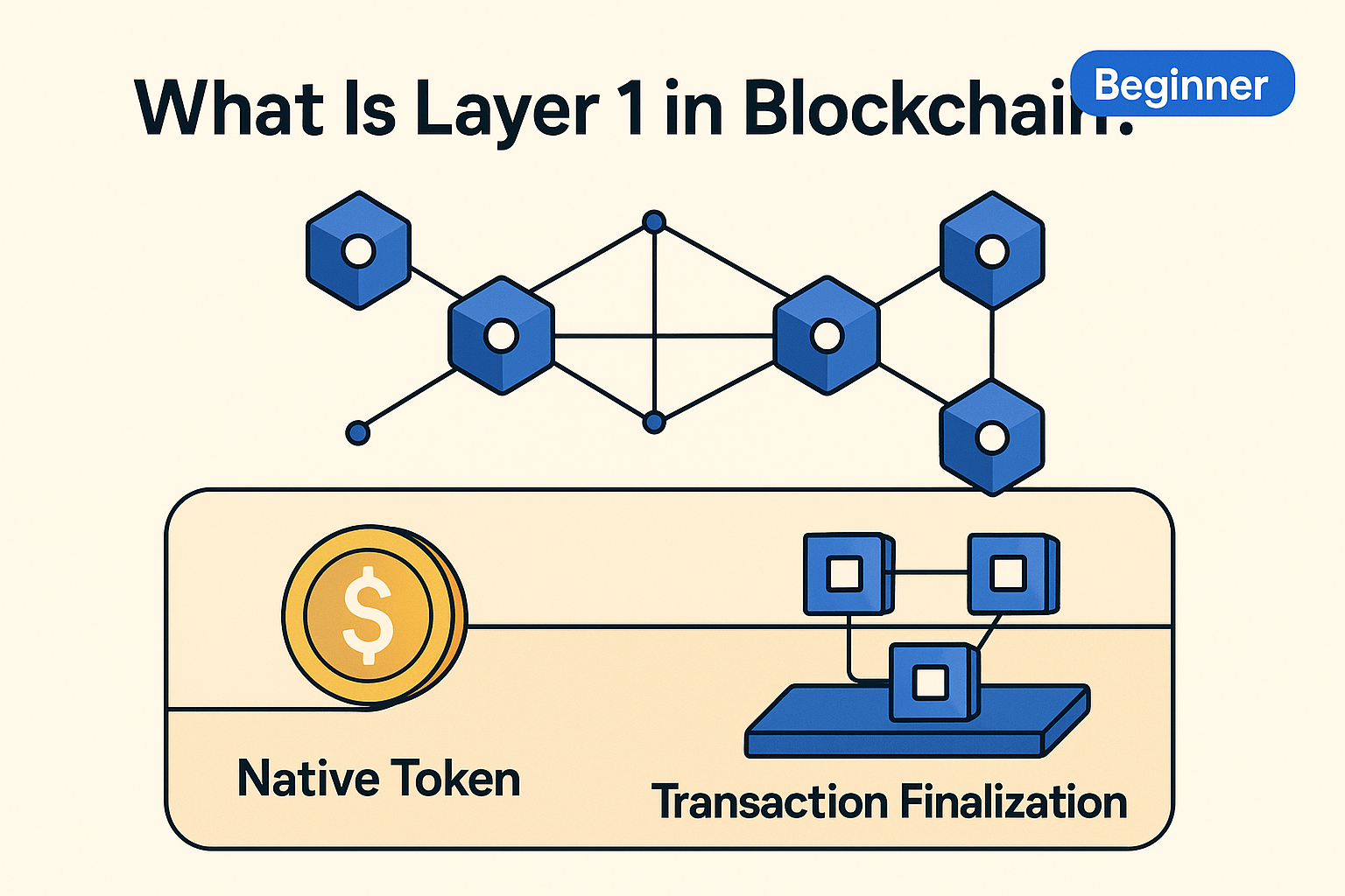 Layer 1 blockchain: native token, transaction finalization.