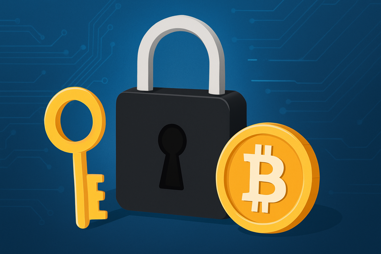 Bitcoin security with lock and key
