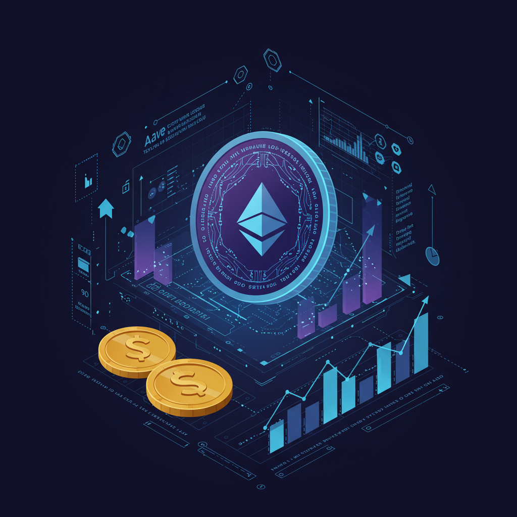 Cryptocurrency growth concept with Ethereum and analytics
